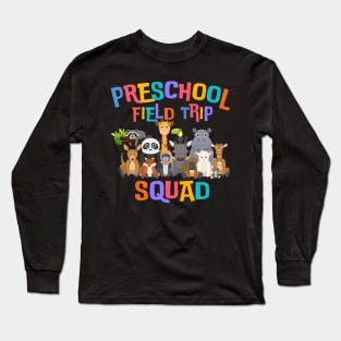 Pre-K Preschool Field Day Trip Squad 2024 Zoo Animal Long Sleeve T-Shirt